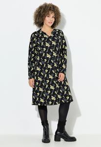 Платье Ulla Popken BLÜTEN A-LINIE LANGARM, Black