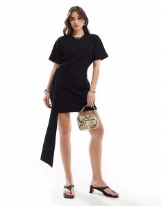 Мини-платье 4th & Reckless с драпировкой черного цвета