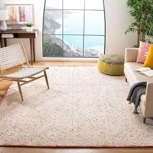 Ковер SAFAVIEH, 275 x 366 см, Glamour Collection, Pink & Ivory, ручной работы из шерсти, идеален для помещений с высокой проходимостью в гостиной, спальне (GLM660U)