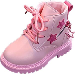 IWIHMIV теплые зимние короткие сапожки с плюшевой подкладкой, утепленные ботильоны с толстой подошвой, противоскользящие, для верховой езды, Pink