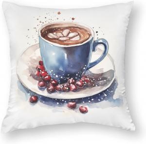 HighonHi Декоративные наволочки акварель горячий шоколад с кофейными зернами сатин современные чехлы для подушек винтажный стиль кофе Pillow-9
