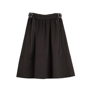 ELLE Повседневная длинная юбка для женщин Coffee Moderate Mid Length