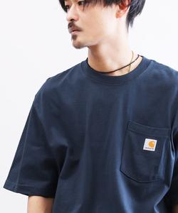 Футболка с коротким рукавом, большим нагрудным карманом и логотипом Carhartt, темно-синий