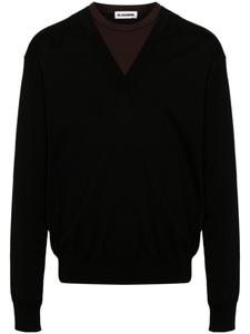 Jil Sander многослойный джемпер из смесовой вирджинской шерсти, черный