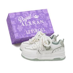 Alxnan Женские низкие кэжуал кеды Green+Box, цвет Green+Box