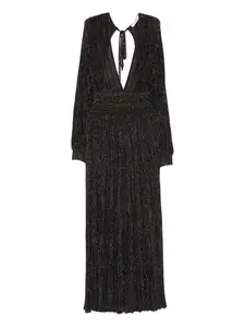 Платье макси с V-образным вырезом и плиссировкой Antonino Valenti, черный