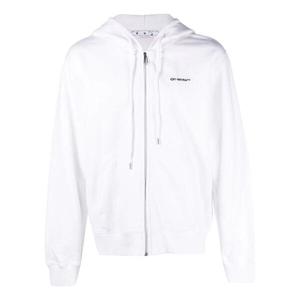 Толстовка Off-White Diag-Print Zip-Up Hoodie, белый
