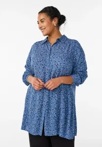 Блузка на пуговицах Zizzi, V Indigo Disty Flwr