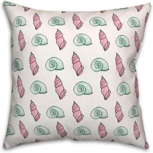 Creative Products Декоративная подушка Green and Pink Shells, пушистый мягкий чехол, цвет розовый Shells