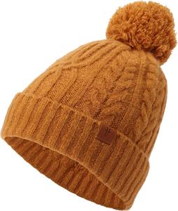 Женская шапка-бини Frye Cable Beanie с помпоном, Almond