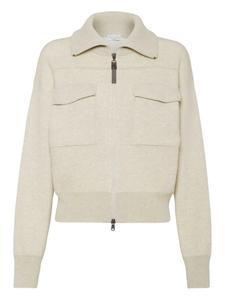 Brunello Cucinelli кардиган фактурной вязки, нейтральный