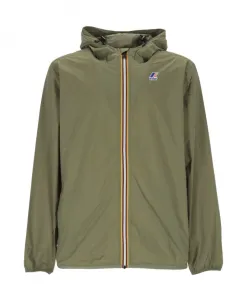 Зеленое пальто на молнии с капюшоном K-Way, зеленый