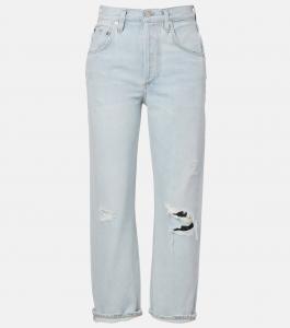 Джинсы далия с эффектом поношенности, низкой посадкой и широкими штанинами Citizens of Humanity, Liri