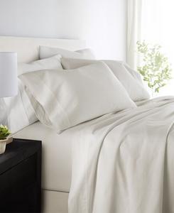 Комплект постельного белья из длинноволокнистого хлопка (300 нитей), 4 предмета, размер California King ienjoy Home, Ivory