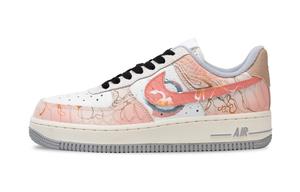 Nike Женские противоскользящие износостойкие низкие скейтерские кеды Air Force 1 розово-белые, цвет Pink White