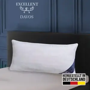 Отличная перьевая подушка Davos Наполнение: 85% гусиное перо, 15% гусиный пух 1 шт. Подушка размером 40x80 и 80x80 Excellent, белый