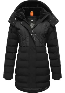 Зимняя куртка Ragwear "Ашанта Блок" с капюшоном, стильная стеганая зимняя парка с капюшоном на подкладке, черный