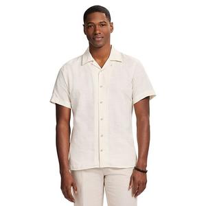 Мужская рубашка с коротким рукавом и застежкой на пуговицах saltwater dunes Izod, Silver Birch Tonal