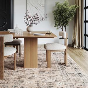 Ковер nuLOOM, 153 x 244 см, с моющейся в стиральной машине поверхностью, водонепроницаемый, непромокаемый, с противоскользящей основой и устойчивостью к пятнам для гостиной, спальни, кухни, столовой, цвет Davi Taupe