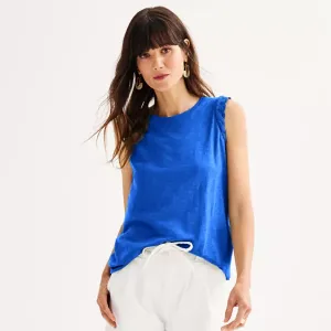 Женская вязаная майка-мускулистка Sonoma Goods For Life, цвет cobaltampanula