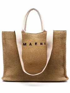 Сумка-шопер с логотипом Marni, нейтральный