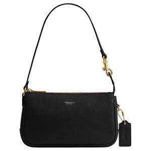 COACH Площадь Кожаная Сумка Через Плечо Маленькая Женская Черная