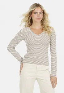 Топ с v-образным вырезом и длинными рукавами Brave Soul, Taupe