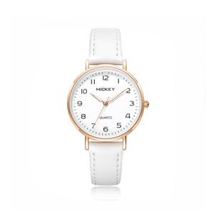 Disney Женские часы с кварцевым механизмом и белым циферблатом на ремешке из полиуретана