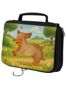 Mr. & Mrs. Panda Косметичка с изображением таксы, без надписей, белого цвета