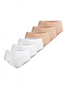 Conta Длинные трусики из тонкой ребристой ткани бело-бежевого цвета