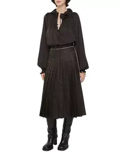 Шелковая юбка в складку «Подсолнух» Burberry, коричневый