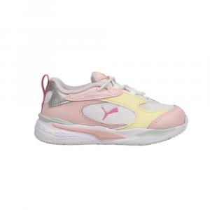 Кроссовки Puma RS-Fast Limits Shiny AC, белые, розовые, с цветком аниса, 387758-01, для малышей Puma, белый