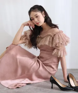 Винтажное атласное платье-трапеция, вечернее платье, свадебное платье Pourvous, цвет Pink