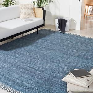 Ковер SAFAVIEH, 244 x 305 см, - коллекция Vintage Leather - большой - Blue & Grey, ручной работы бохо с бахромой из кожи, идеально для гостиной, спальни, столовой (VTL501M)