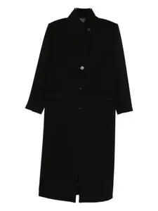 Пальто с высоким воротником и застежкой на одну пуговицу Alberto Biani, черный