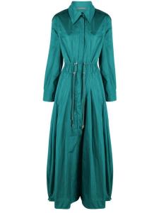 Alberta Ferretti платье макси из тафты с кулиской, зеленый