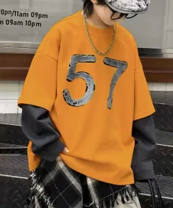 Детская многослойная толстовка с принтом цифр aimoha KIDS, цвет Yellow