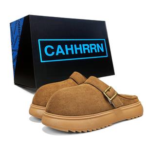 CAHHRRN Мужские противоскользящие закрытые тапочки с устойчивостью к истиранию черные, цвет Black