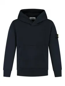 Толстовка с капюшоном и карманом Stone Island Junior, черный