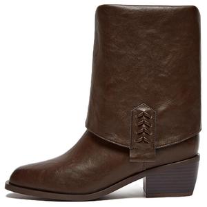 Женские полусапожки черно-коричневые BASTO, коричневый