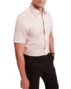 Романская приталенная рубашка с коротким рукавом и пуговицами спереди Ted Baker, розовый