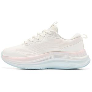 QIAODAN Легкие нескользящие кроссовки с низким верхом для повседневного бега, женские, белые, розовые