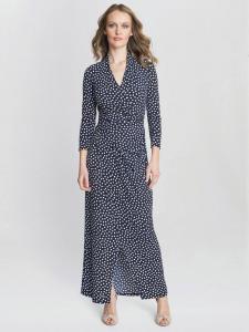 Макси-платье с запахом из джерси jackie Gina Bacconi, цвет Dark Navy/White