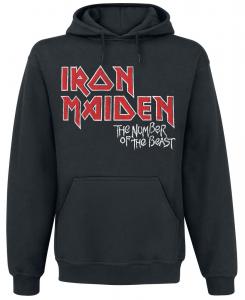 Толстовка с капюшоном Iron Maiden Vintage Logo Faded Edge Album, черный