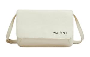 Сумка через плечо из замши сандал, женская, цвет слоновая кость MARNI