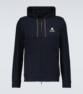 Толстовка бомбер с капюшоном Loro Piana, синий