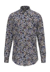 Льняная рубашка классического кроя с длинным рукавом и воротником-стойкой Seidensticker, коричневый