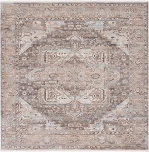 Ковер SAFAVIEH, 201 x 201 см, Persian Collection - квадратный, коричневый и бежевый, медальонный дизайн, без линьки и простой в уходе, идеален для помещений с высокой проходимостью в гостиной, спальне (VTP426T)