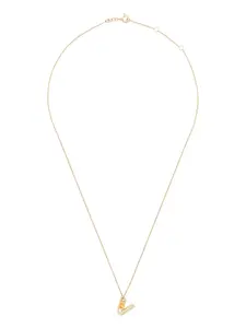 Колье Letra V из желтого золота с цитрином Aliita, золотой
