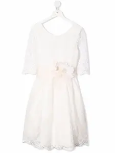 Платье с цветочной аппликацией Mimilù, белый